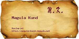Magula Kund névjegykártya